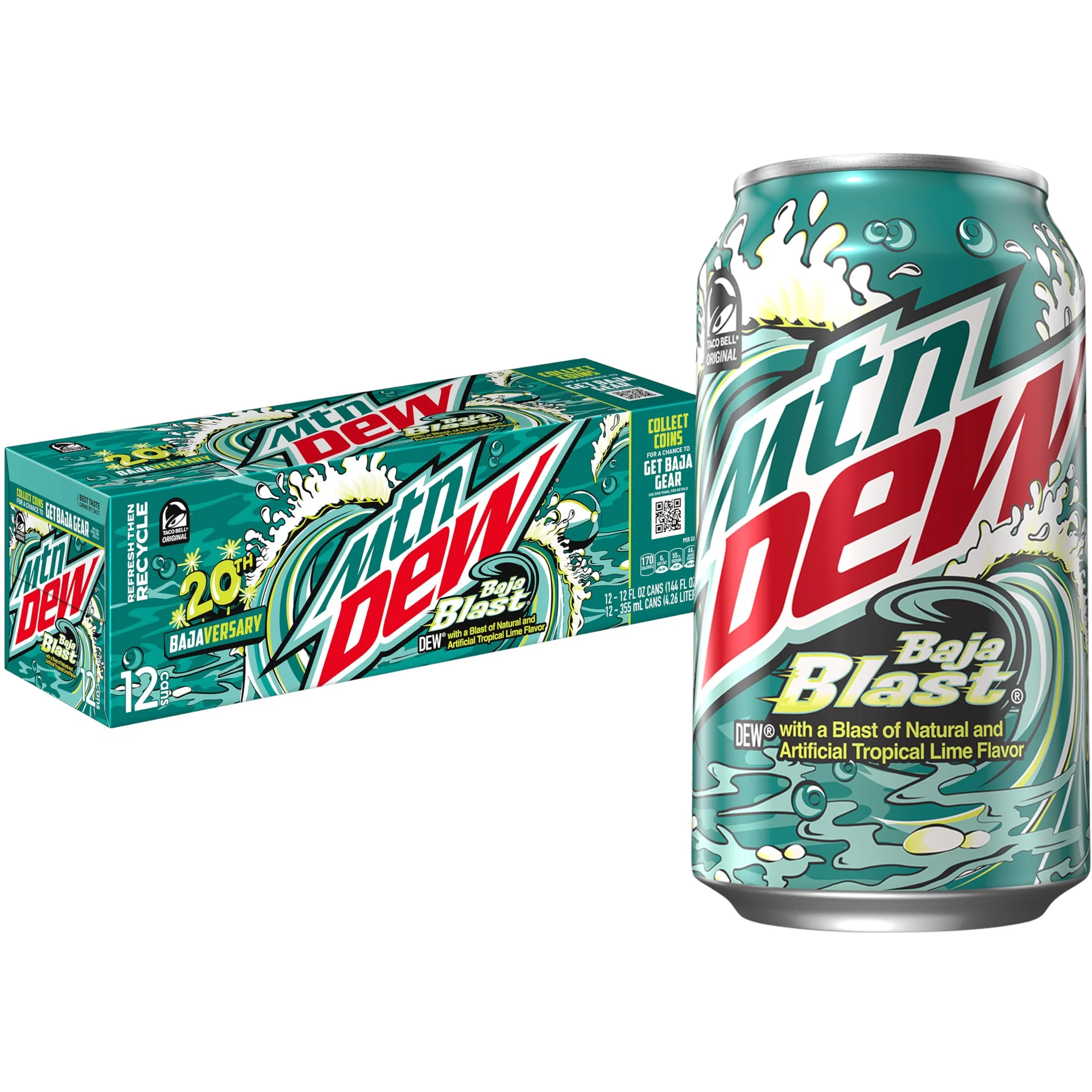Cans Mountain Dew Baja Blast 355ML